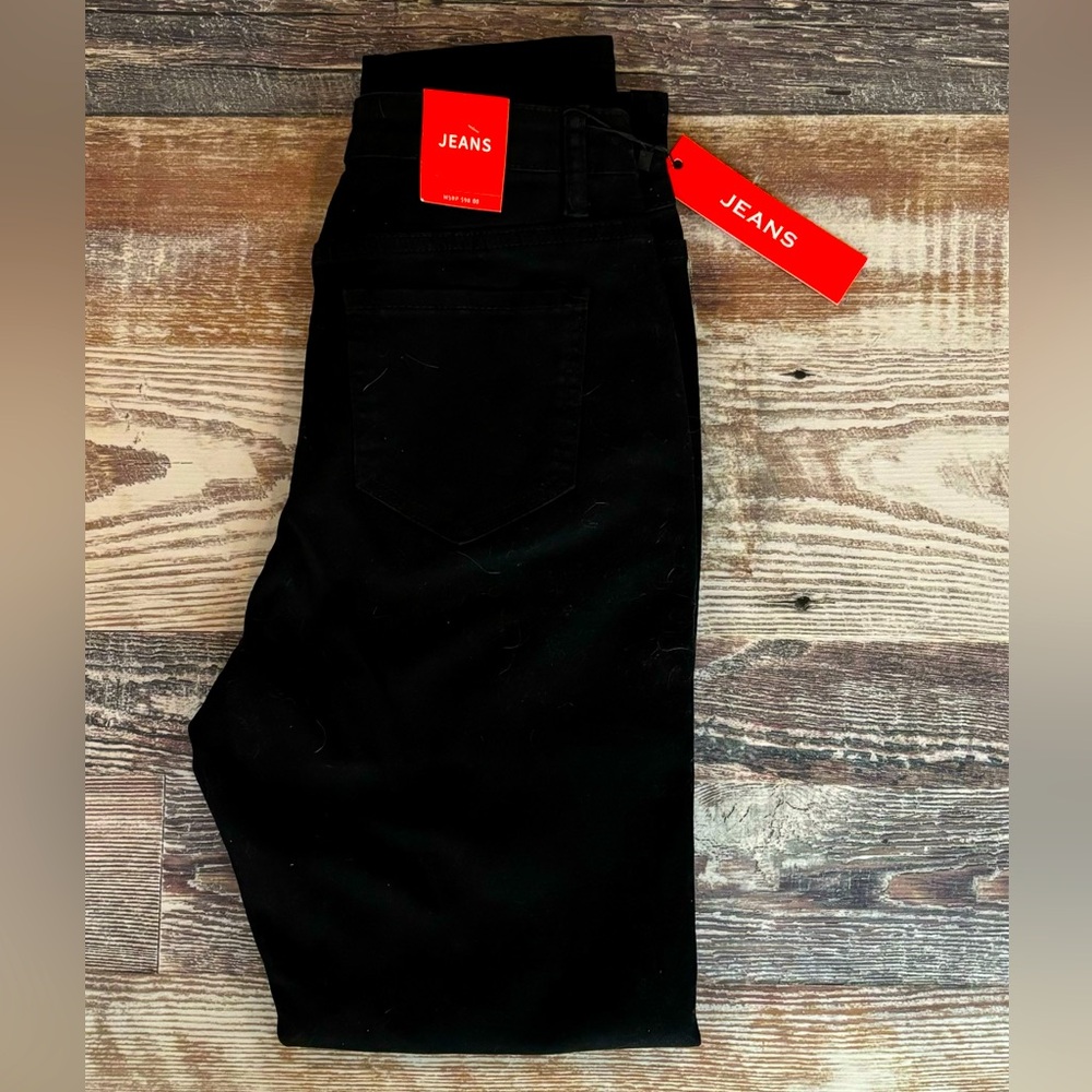 Women’s “Jeans” Brand Black Denim Jeans, Tethered in upper legs!